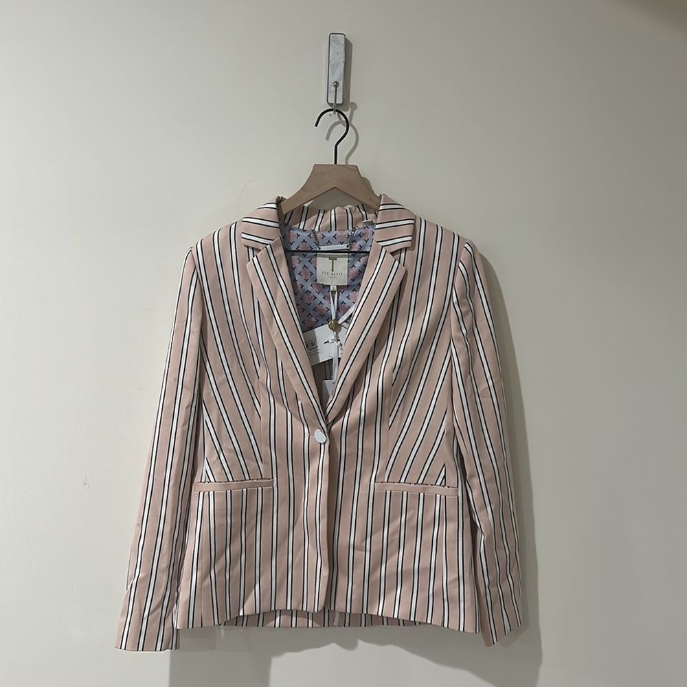 NEW • TED BAKER • Women’s Betia Tailored Jacket Stripes Pink / White / Black 6 - Picture 4 of 6